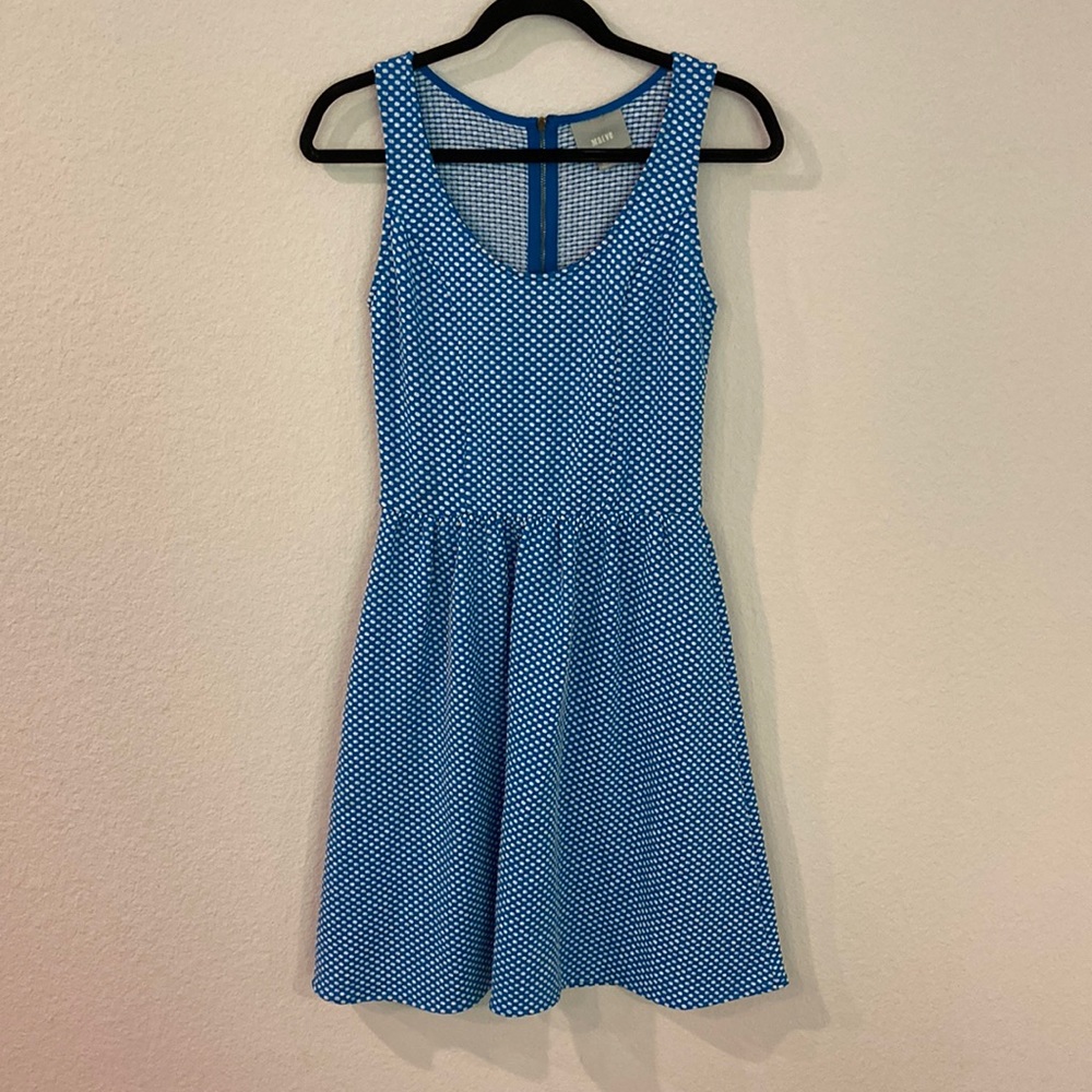 Maeve by Anthropologie Caldera Blue & White Polka Dot Dress